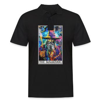 Tarotkarte The Magician Der Magier - Männer Poloshirt - Schwarz - Vorne - Kai (181cm)
