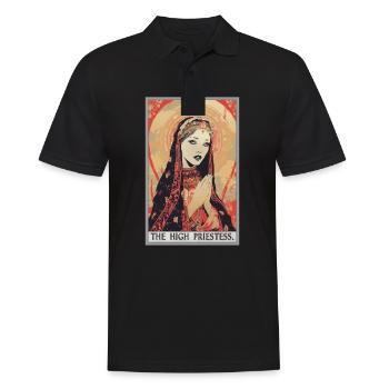 Tarotkarte The High Priestess Die Hohepriesterin - Männer Poloshirt - Schwarz - Vorne - Kai (181cm)