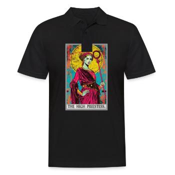 Carte de tarot La Grande Prêtresse La Grande Prêtresse - Polo Homme - noir - Devant - Kai (181cm)