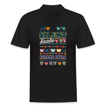 Invisible Disability Silent Battles, Strong Souls - Men's Polo Shirt - black - Front - Kai (181cm)