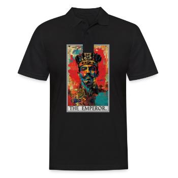 Carte de tarot L’Empereur Le Souverain - Polo Homme - noir - Devant - Kai (181cm)
