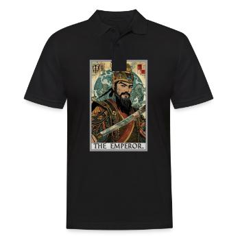 Carte de tarot L’Empereur Le Souverain - Polo Homme - noir - Devant - Kai (181cm)