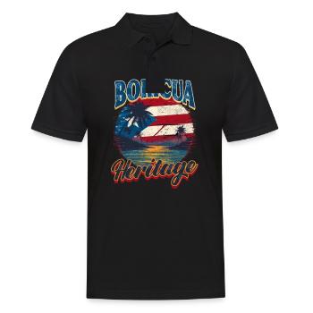 Puerto Rico Boricua Kulturerbe - Männer Poloshirt - Schwarz - Vorne - Kai (181cm)