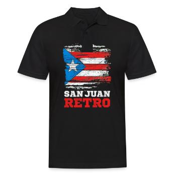Puerto Rico Flag San Juan Retro - Men's Polo Shirt - black - Front - Kai (181cm)