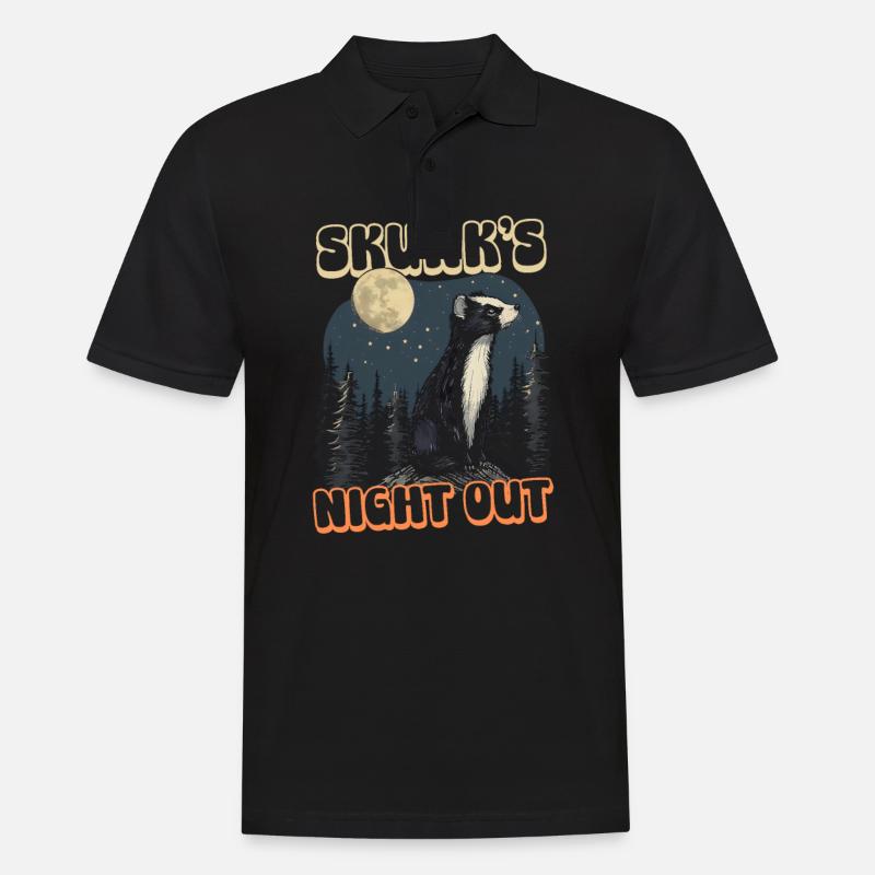 Skunk Skunks Abend - Männer Poloshirt - Schwarz
