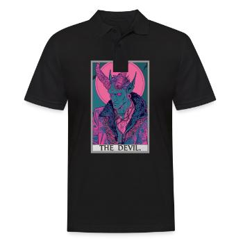 Tarotkarten Tarotkarte The Devil Der Teufel - Männer Poloshirt - Schwarz - Vorne - Kai (181cm)