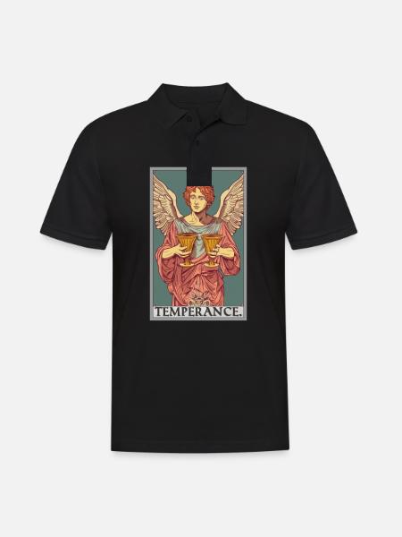 Tarotkarten Tarotkarte Temperance Mäßigkeit - Männer Poloshirt - Schwarz