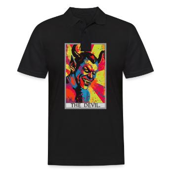 Tarotkarten Tarotkarte The Devil Der Teufel - Männer Poloshirt - Schwarz - Vorne - Kai (181cm)