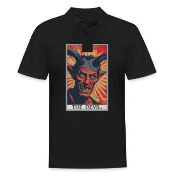 Tarotkarten Tarotkarte The Devil Der Teufel - Männer Poloshirt - Schwarz - Vorne - Kai (181cm)
