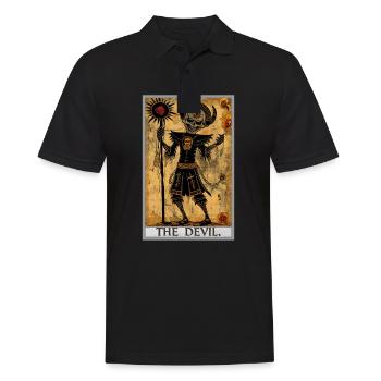 Tarotkarten Tarotkarte The Devil Der Teufel - Männer Poloshirt - Schwarz - Vorne - Kai (181cm)