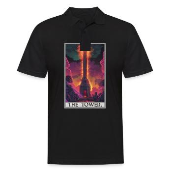 Cartes de tarot Carte de tarot La Tour La Tour - Polo Homme - noir - Devant - Kai (181cm)