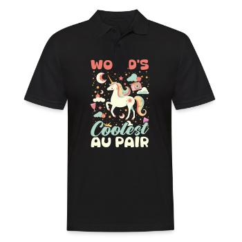 Au Pair Das coolste Au Pair der Welt - Männer Poloshirt - Schwarz - Vorne - Kai (181cm)