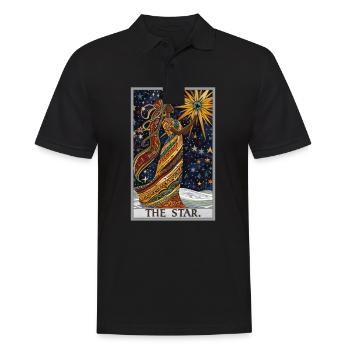 Tarotkarten Tarotkarte The Star Der Stern - Männer Poloshirt - Schwarz - Vorne - Kai (181cm)