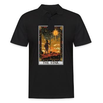 Tarotkarten Tarotkarte The Star Der Stern - Männer Poloshirt - Schwarz - Vorne - Kai (181cm)