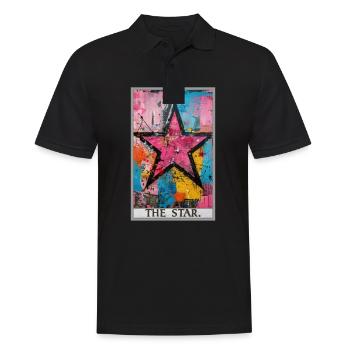 Tarotkarten Tarotkarte The Star Der Stern - Männer Poloshirt - Schwarz - Vorne - Kai (181cm)