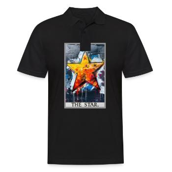 Tarotkarten Tarotkarte The Star Der Stern - Männer Poloshirt - Schwarz - Vorne - Kai (181cm)