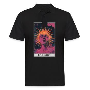 Tarotkarten Tarotkarte The Sun Die Sonne - Männer Poloshirt - Schwarz - Vorne - Kai (181cm)