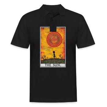 Tarotkarten Tarotkarte The Sun Die Sonne - Männer Poloshirt - Schwarz - Vorne - Kai (181cm)