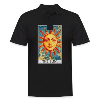 Tarotkarten Tarotkarte The Sun Die Sonne - Männer Poloshirt - Schwarz - Vorne - Kai (181cm)