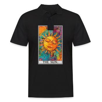 Tarotkarten Tarotkarte The Sun Die Sonne - Männer Poloshirt - Schwarz - Vorne - Kai (181cm)