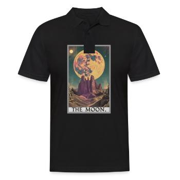 Tarotkarten Tarotkarte The Moon Der Mond - Männer Poloshirt - Schwarz - Vorne - Kai (181cm)
