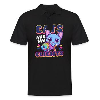 Cat Sitter Cats Are My Clients - Men's Polo Shirt - black - Front - Kai (181cm)