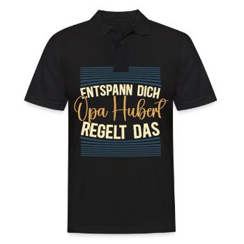 Entspann dich Opa Hubert regelt das - Männer Poloshirt - Schwarz - Vorne - Kai (181cm)