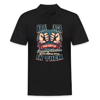Krav Maga Falten Kleidung Mit Menschen Darin - Männer Poloshirt - Schwarz - Vorne - Kai (181cm)