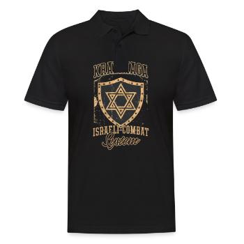 Krav Maga Israelisches Kampfsystem - Männer Poloshirt - Schwarz - Vorne - Kai (181cm)
