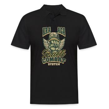 Krav Maga Israelisches Kampfsystem - Männer Poloshirt - Schwarz - Vorne - Kai (181cm)