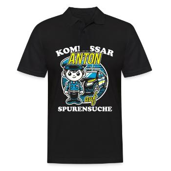 Kommissar Anton Spurensuche - Männer Poloshirt - Schwarz - Vorne - Kai (181cm)