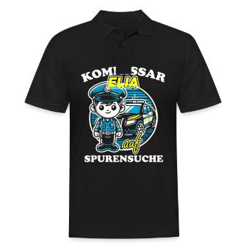Kommissar Elia Spurensuche - Männer Poloshirt - Schwarz - Vorne - Kai (181cm)