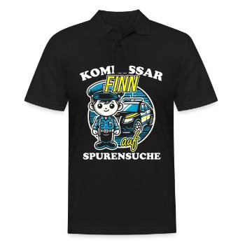 Kommissar Finn Spurensuche - Männer Poloshirt - Schwarz - Vorne - Kai (181cm)