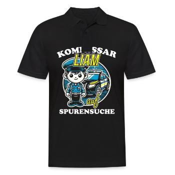 Kommissar Liam Spurensuche - Männer Poloshirt - Schwarz - Vorne - Kai (181cm)