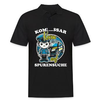 Kommissar Kevin Spurensuche - Männer Poloshirt - Schwarz - Vorne - Kai (181cm)
