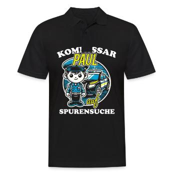 Kommissar Paul Spurensuche - Männer Poloshirt - Schwarz - Vorne - Kai (181cm)