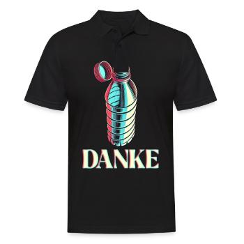 Flasche mit festen Deckel Danke - Männer Poloshirt - Schwarz - Vorne - Kai (181cm)