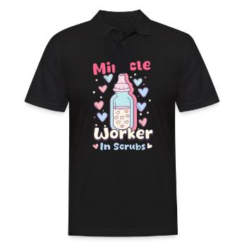 L&D-Krankenschwester Wundertäterin in Kitteln - Männer Poloshirt - Schwarz - Vorne - Kai (181cm)