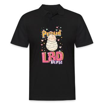 L&D Krankenschwester Stolze L&D Krankenschwester - Männer Poloshirt - Schwarz - Vorne - Kai (181cm)