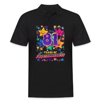 81st Birthday 81 Years Of Awesomeness - Men's Polo Shirt - black - Front - Kai (181cm)