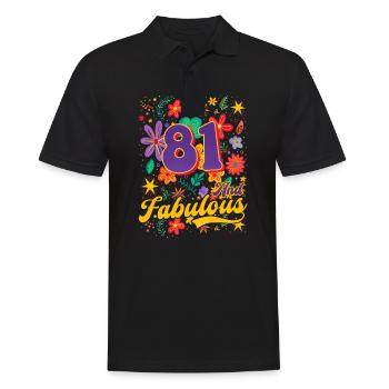 81. Geburtstag 81 und fabelhaft - Männer Poloshirt - Schwarz - Vorne - Kai (181cm)