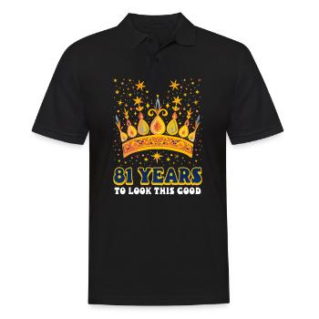 81st Birthday 81 Years To Look This Good - Men's Polo Shirt - black - Front - Kai (181cm)