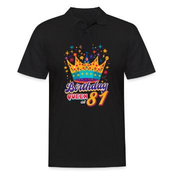 81. Geburtstag Geburtstagskönigin mit 81 - Männer Poloshirt - Schwarz - Vorne - Kai (181cm)