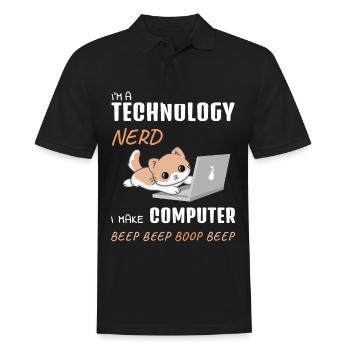 Administrateur informatique Ordinateur Travail Cadeau - Polo Homme - noir - Devant - Kai (181cm)