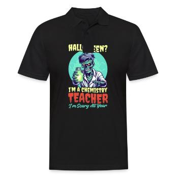 Halloween Chemistry Teacher Scary All Year - Men's Polo Shirt - black - Front - Kai (181cm)