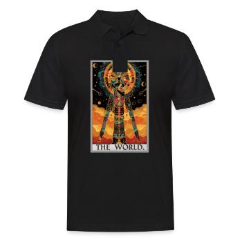 Tarot Card Tarot Card The World - Men's Polo Shirt - black - Front - Kai (181cm)