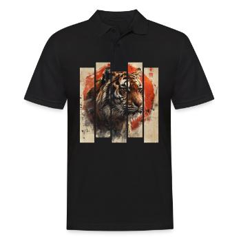 Tigre japonais rétro des années 80 - Polo Homme - noir - Devant - Kai (181cm)