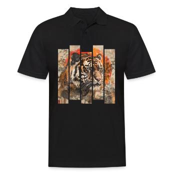 Tigre japonais rétro des années 80 - Polo Homme - noir - Devant - Kai (181cm)