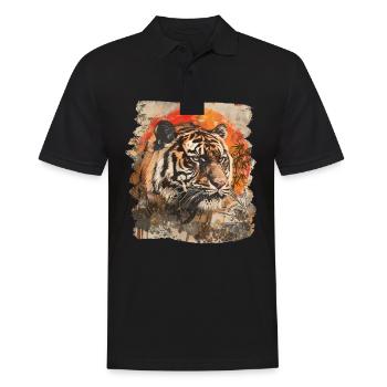 Tigre japonais rétro des années 80 - Polo Homme - noir - Devant - Kai (181cm)