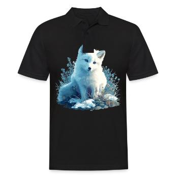 Arctic Fox Polarfüchse Polarfuchs - Men's Polo Shirt - black - Front - Kai (181cm)